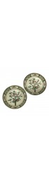 Home Decor | 1940s Chinoiserie Brass Encased Apple Blossom Porcelain Catchall - a Pair - EN40527