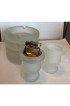 Home Decor | 1950s Frosted Indiana Tiara Glass Lighter Cigarette Holder and Ashtrays - 6 Piece Set - OM63622