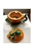 Home Decor | Antique Asian Glazed Ceramic Alter Fruit, Lemon and Melon - Pair - VG47620
