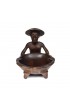 Home Decor | Mid 20th Century Hand Wood Carved Oriental Man Holding Bowl Ashtray - CT13068