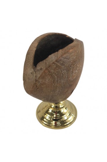 Home Decor | Shell-Shaped Ashtray in Wood and Brass by Gabriella Crespi - QD75506