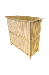 Home Furniture | 1950s Restored Rattan Large Stacked Dry Bar - CJ61304