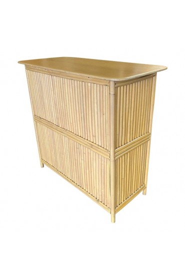 Home Furniture | 1950s Restored Rattan Large Stacked Dry Bar - CJ61304