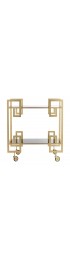 Home Furniture | 2 Tier Bar Cart in Brass & Black Glass - DU83255