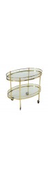 Home Furniture | 20th Century Maxwell Phillips Solid Brass Serving Cart - SF08187