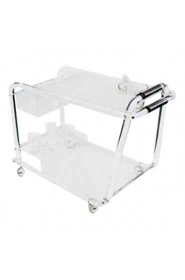Home Furniture | Mid-Century Lucite Bar Cart With Chrome Accents - RC90734