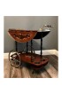 Home Furniture | Vintage Italian Rosewood and Marquetry Inlay Drop Leaf Bar Cart - LF76919