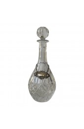 Home Tableware & Barware | 1940s English Heavy Crystal Decanter With Silver Sherry Tag - ZP05258