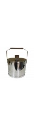 Home Tableware & Barware | 1960s Atapco Mid-Century Modern Stainless Steel & Teak Ice Bucket - IS39091