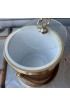 Home Tableware & Barware | 1970s Wood Grain Mini Ice Bucket With Silver Details - AH93245