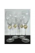 Home Tableware & Barware | 1990s Union Street Glass Manhattan Gold White Wine Glasses -Set of 4 - XS80432