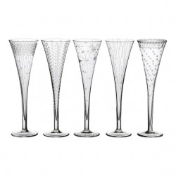 Home Tableware & Barware | ARTEL Celebration Champagne Flute Assortment, Clear, Set of 5 - KC21990