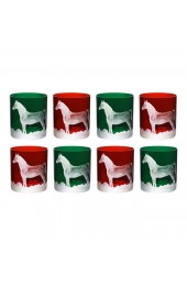 Home Tableware & Barware | ARTEL Horse Double Old Fashioned Glass in Red and British Racer Green, Set of 8 - CI27317