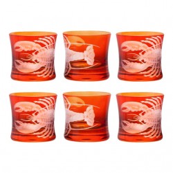Home Tableware & Barware | ARTEL Lobster Rocks Glass in Burnt Orange - Set of 6 - UJ87770