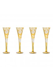 Home Tableware & Barware | ARTEL Verdure Champagne Flutes, Amber - Set of 4 - RT38802