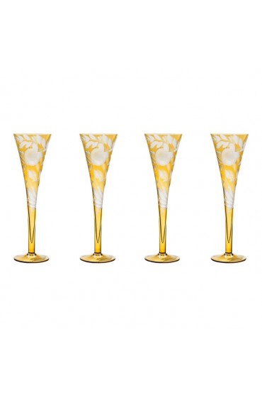 Home Tableware & Barware | ARTEL Verdure Champagne Flutes, Amber - Set of 4 - RT38802