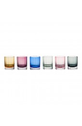 Home Tableware & Barware | Faceted Double Old Fashioned Glasses, Assorted Colors, Set of 6 (Peridot, Blue, Rose, Purple, Amber, Smoke) - HO17584
