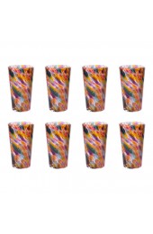Home Tableware & Barware | Hand Blown Pint Glasses, Rainbow Mix with White - Set of 8 - UH80957