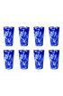 Home Tableware & Barware | Hand Blown Pint Glasses, Spotted Cobalt - Set of 8 - QC85827