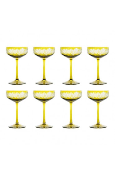 Home Tableware & Barware | Isadora Champagne Saucer Olive Green - Set of 8 - WE53368