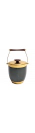 Home Tableware & Barware | Italian Brass Leather and Rosewood Accented Ice Bucket - KM99688