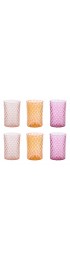 Home Tableware & Barware | Mandala Drinking Glasses, Pinks and Peach - Set of 6 - NY53684