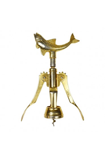 Home Tableware & Barware | Mid-Century Gold-Plate Acc Crom Fish Lever Wine Bottle Opener - LI53135