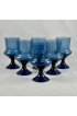 Home Tableware & Barware | Mid-Century Scandinavian Modern Denby-Milnor Blue Flare Glass Goblets, S/6 - PW74968