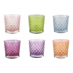 Home Tableware & Barware | Mindala Short Glasses in Spring Shades - Set of 6 - EZ86832