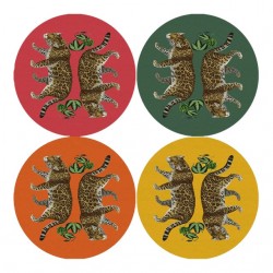 Home Tableware & Barware | Nicolette Mayer Leopard Seeing Double Coasters, Set of 4 - MZ56778