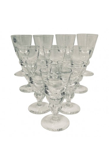 Home Tableware & Barware | Signed Steuben Blown Glass Goblets - Set of 10 - RY07206