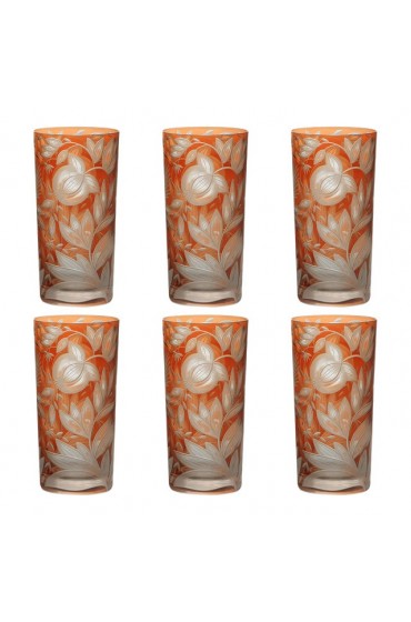 Home Tableware & Barware | Verdure Highball Glasses, Set of 6, Orange - TP01875