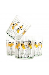 Home Tableware & Barware | Vintage 1980's Italian Golfing Whiskey Lowball Cocktail Glasses - Set of 4 - WS64150