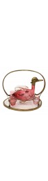 Home Tableware & Barware | Vintage Art Deco Cranberry Art Glass Duck Decanter Set - XK63877