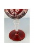 Home Tableware & Barware | Vintage Bohemian Czech Hock Wine Glass Red Cut to Clear Crystal Stemware - LL89566