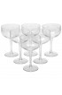 Home Tableware & Barware | Vintage Crystal Champagne Coupes Etched With Cascading Laurel & Floral Center, Set of 6 - TV65654