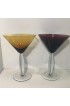 Home Tableware & Barware | Vintage Hollywood Regency Hand-Blown Martini Glasses With Thick Stems - Set of 4 - QS82790