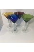 Home Tableware & Barware | Vintage Hollywood Regency Hand-Blown Martini Glasses With Thick Stems - Set of 4 - QS82790