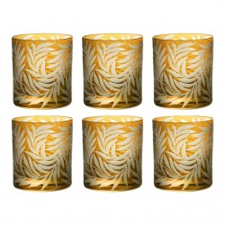 Home Tableware & Barware | Willow Double Old Fashioined Glasses, Set of 6, Amber - ZY77948