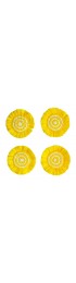 Home Tableware & Barware | Yellow & White Woven Fringe Coasters - Set of 4 - TF11172