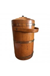 Home Tableware & Barware | 1920s Vintage Wood,Glass,Copper Band Ice Bucket - QE04118