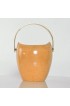 Home Tableware & Barware | 1960s Aldo Tura Italy Macabo Sculptural Ice Bucket Glossy Wood & Polished Brass + Red - GH24236