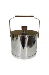 Home Tableware & Barware | 1960s Atapco Mid-Century Modern Stainless Steel & Teak Ice Bucket - OK17364