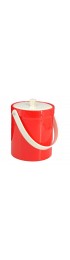 Home Tableware & Barware | 1960s Shiny Red Vinyl Mid Century Modern Ice Bucket With White Lid and Handle - RJ77173