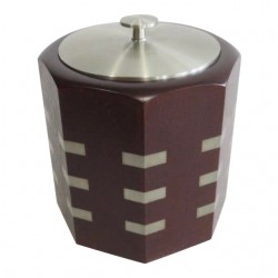 Home Tableware & Barware | 1980s Art Deco Wood and Pewter Ice Bucket - AW63158