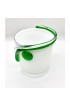 Home Tableware & Barware | 1990s Opaque White Glass Ice Bucket with Green Glass Detail - BQ31283