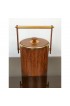 Home Tableware & Barware | Gold Metal & Teak Ice Bucket Holder, Italy, 1960s - SN91973