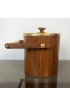 Home Tableware & Barware | Gold Metal & Teak Ice Bucket Holder, Italy, 1960s - SN91973