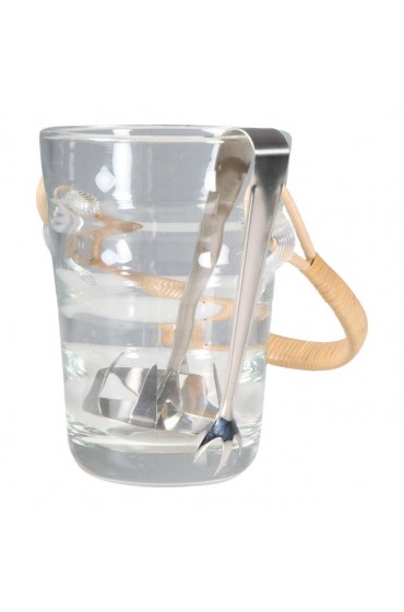 Home Tableware & Barware | Ice Bucket in Glass and Cane from Holmegaard, 1960s - FX01025