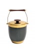 Home Tableware & Barware | Italian Brass Leather and Rosewood Accented Ice Bucket - HA30311